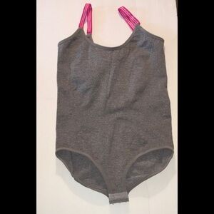 NWOT Flex Own it Gray & Pink Bodysuit